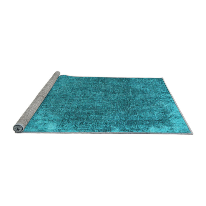Sideview of Machine Washable Persian Light Blue Traditional Rug, wshtr3430lblu
