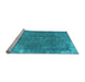 Sideview of Machine Washable Persian Light Blue Traditional Rug, wshtr3430lblu