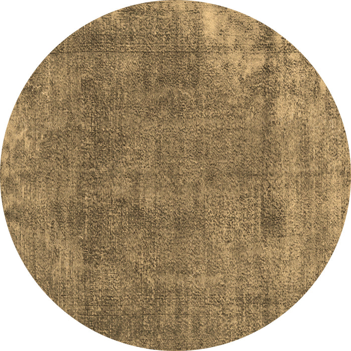 Round Persian Brown Traditional Rug, tr3430brn