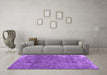 Machine Washable Persian Purple Traditional Area Rugs in a Living Room, wshtr3430pur