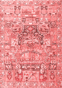 Animal Red Traditional Rug, tr3431red