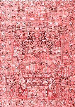 Animal Red Traditional Area Rugs