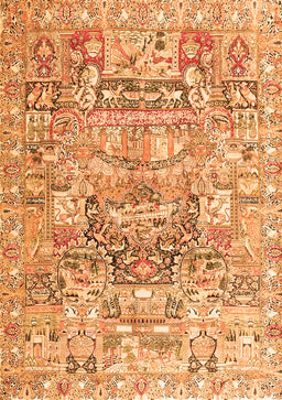 Animal Orange Traditional Rug, tr3431org