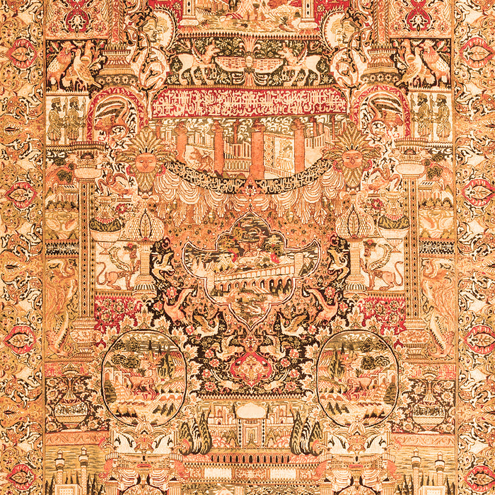 Animal Orange Traditional Rug, tr3431org