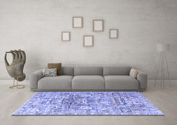 Machine Washable Animal Blue Traditional Rug in a Living Room, wshtr3431blu
