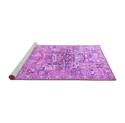 Sideview of Machine Washable Animal Purple Traditional Area Rugs, wshtr3431pur