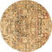 Round Animal Brown Traditional Rug, tr3431brn