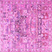 Square Machine Washable Animal Pink Traditional Rug, wshtr3431pnk