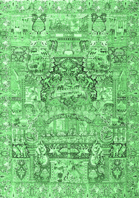 Animal Emerald Green Traditional Rug, tr3431emgrn