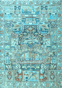 Animal Light Blue Traditional Rug, tr3431lblu