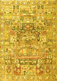 Animal Yellow Traditional Rug, tr3431yw