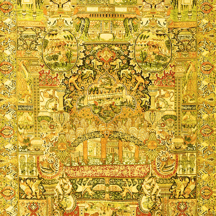 Animal Yellow Traditional Rug, tr3431yw