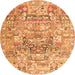 Square Animal Orange Traditional Rug, tr3431org