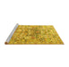 Sideview of Machine Washable Animal Yellow Traditional Rug, wshtr3431yw