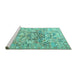 Sideview of Machine Washable Animal Turquoise Traditional Area Rugs, wshtr3431turq
