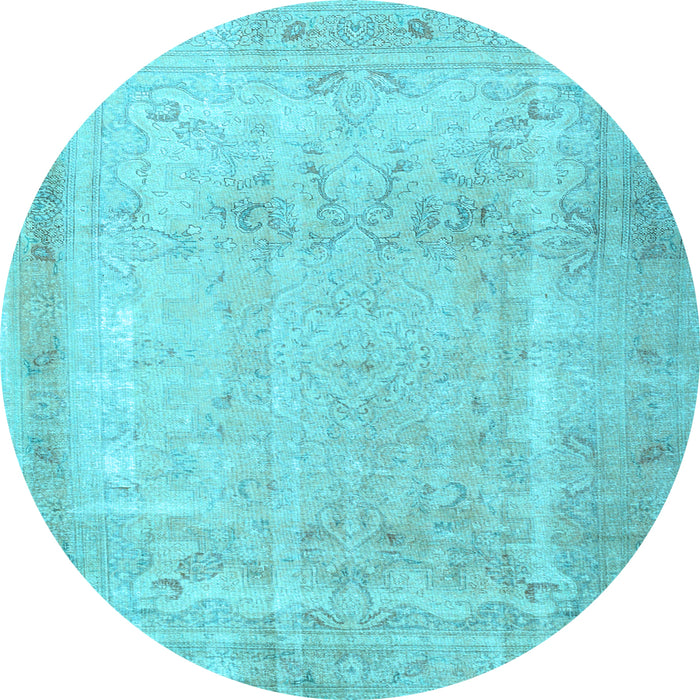 Round Persian Light Blue Traditional Rug, tr3432lblu
