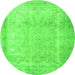 Square Persian Green Traditional Rug, tr3432grn