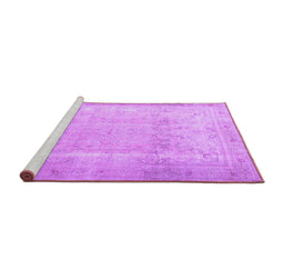 Sideview of Machine Washable Persian Purple Traditional Area Rugs, wshtr3432pur