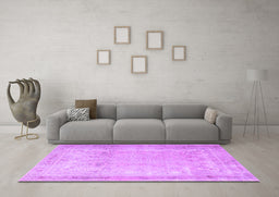 Machine Washable Persian Purple Traditional Area Rugs in a Living Room, wshtr3432pur