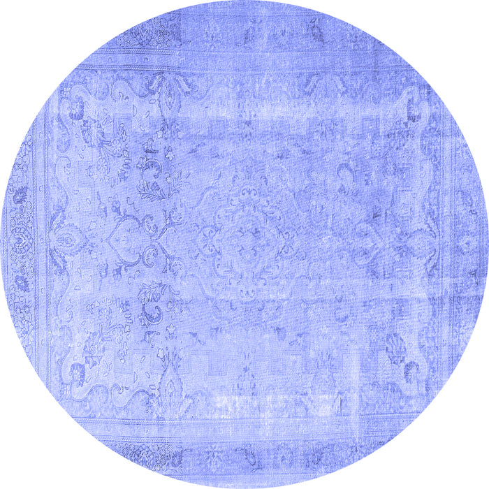 Round Persian Blue Traditional Rug, tr3432blu