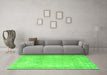 Machine Washable Persian Green Traditional Area Rugs in a Living Room,, wshtr3432grn