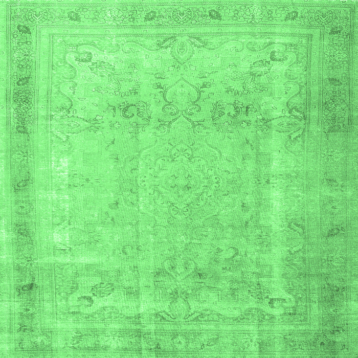 Square Persian Emerald Green Traditional Rug, tr3432emgrn