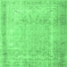 Square Persian Emerald Green Traditional Rug, tr3432emgrn