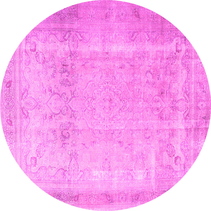 Round Persian Pink Traditional Rug, tr3432pnk