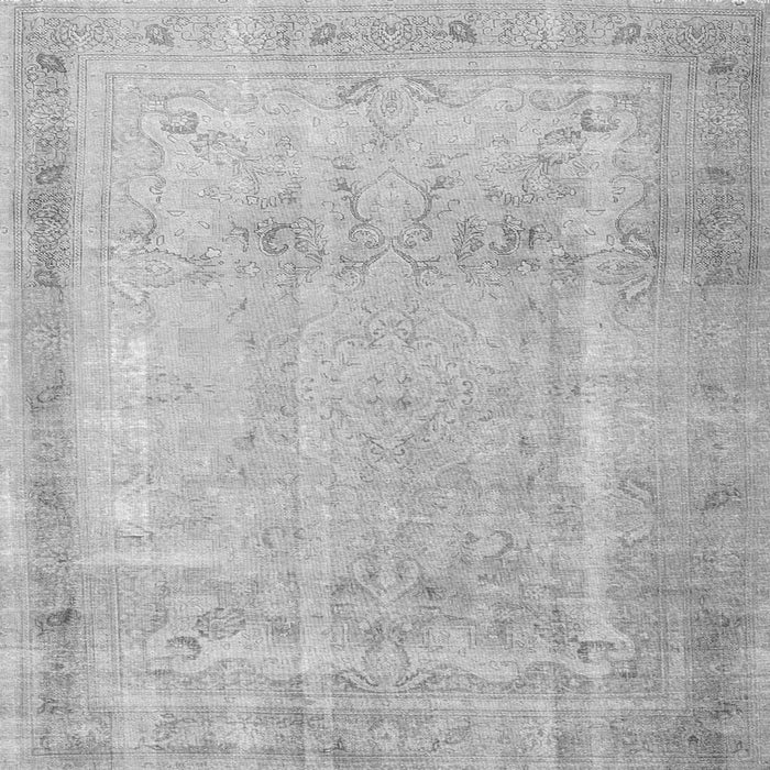 Round Machine Washable Persian Gray Traditional Rug, wshtr3432gry