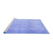 Sideview of Machine Washable Persian Blue Traditional Rug, wshtr3432blu