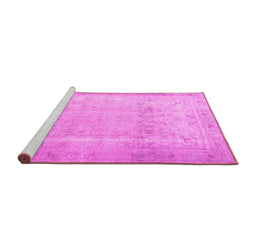 Sideview of Machine Washable Persian Pink Traditional Rug, wshtr3432pnk