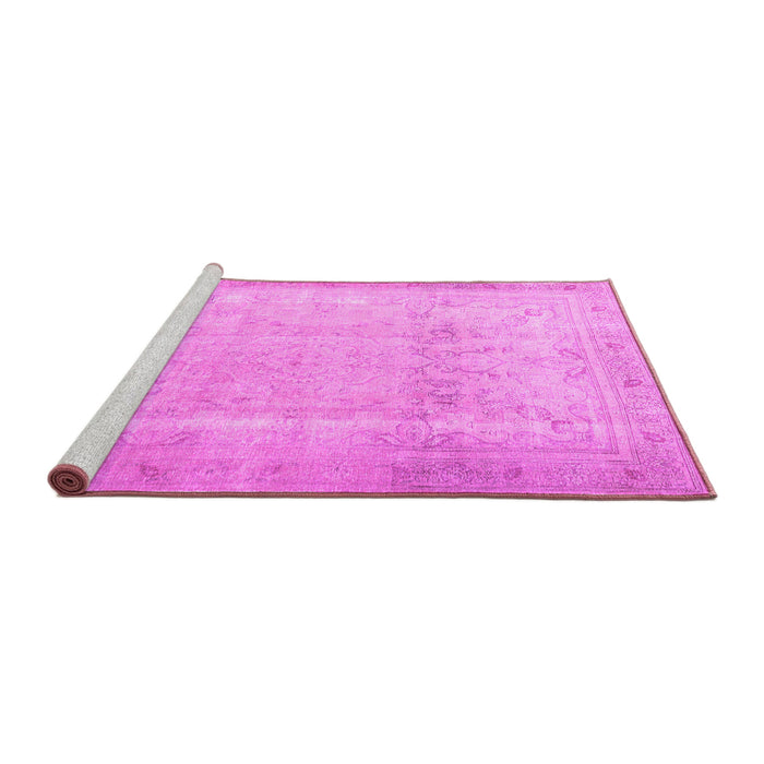 Sideview of Machine Washable Persian Pink Traditional Rug, wshtr3432pnk