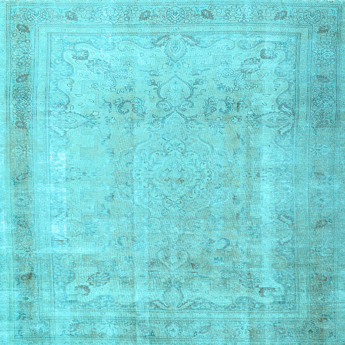 Square Machine Washable Persian Light Blue Traditional Rug, wshtr3432lblu