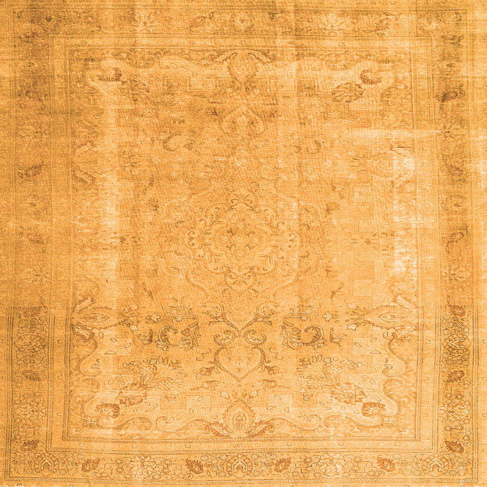 Round Machine Washable Persian Orange Traditional Area Rugs, wshtr3432org