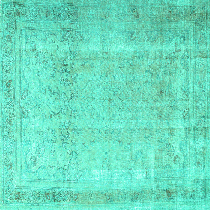 Square Machine Washable Persian Turquoise Traditional Area Rugs, wshtr3432turq