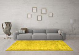 Machine Washable Persian Yellow Traditional Rug in a Living Room, wshtr3432yw