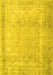 Machine Washable Persian Yellow Traditional Rug, wshtr3432yw