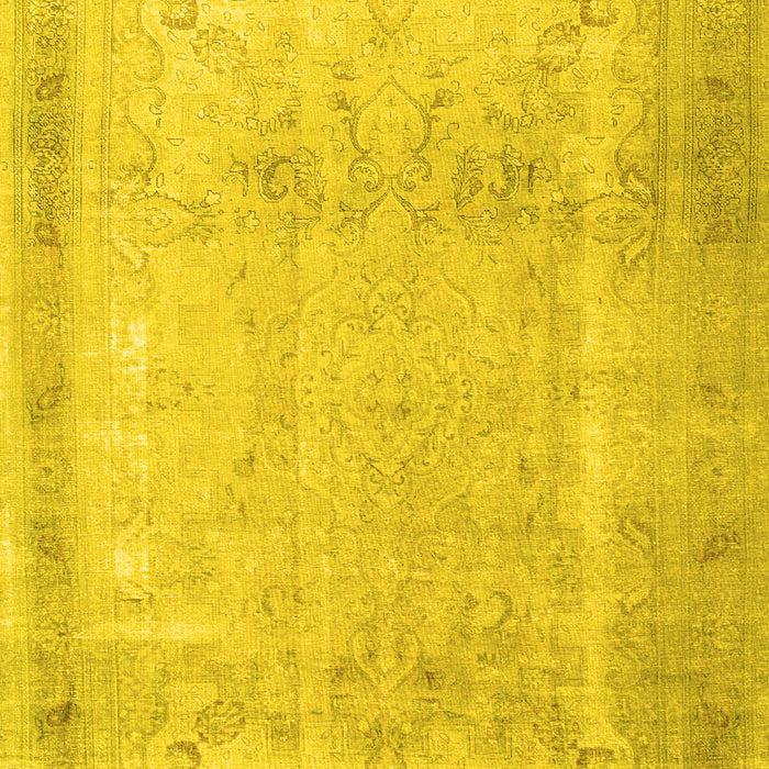 Machine Washable Persian Yellow Traditional Rug, wshtr3432yw