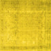 Square Persian Yellow Traditional Rug, tr3432yw