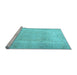 Sideview of Machine Washable Persian Light Blue Traditional Rug, wshtr3432lblu