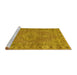 Sideview of Machine Washable Persian Yellow Traditional Rug, wshtr3433yw