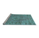 Sideview of Machine Washable Persian Light Blue Traditional Rug, wshtr3433lblu