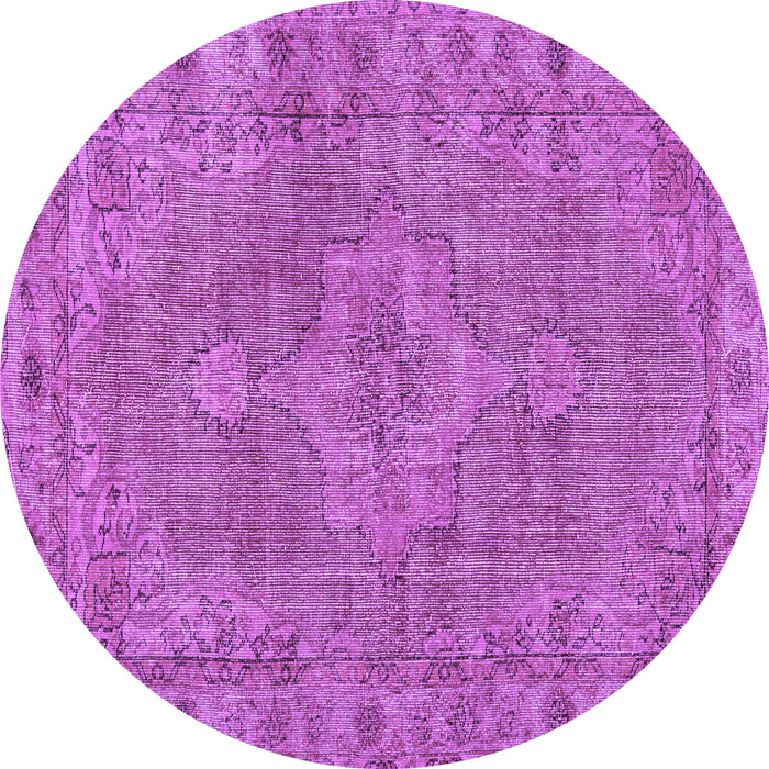 Round Machine Washable Persian Purple Traditional Area Rugs, wshtr3433pur