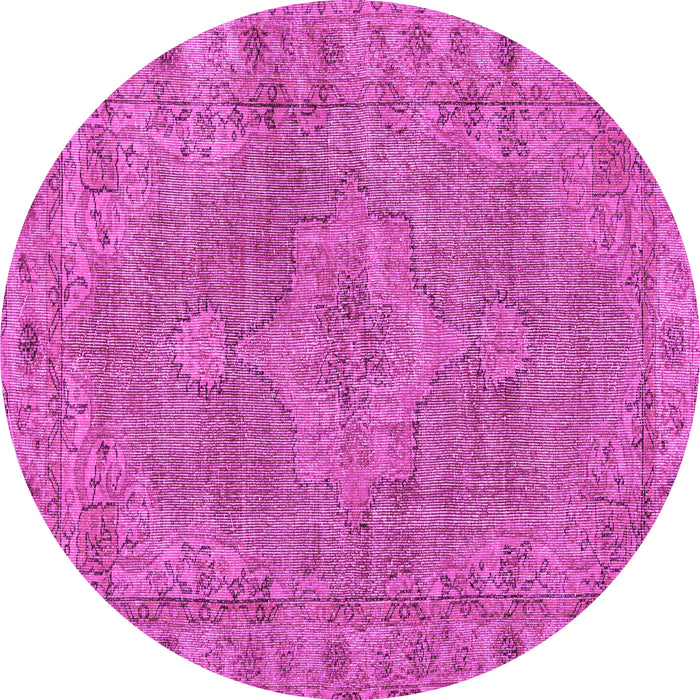 Round Persian Pink Traditional Rug, tr3433pnk