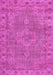 Machine Washable Persian Pink Traditional Rug, wshtr3433pnk