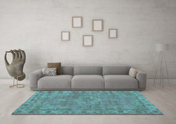 Machine Washable Persian Light Blue Traditional Rug in a Living Room, wshtr3433lblu