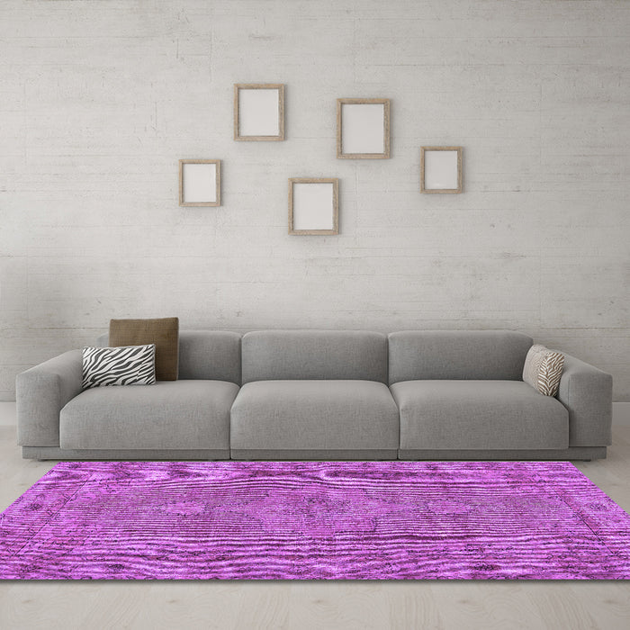 Machine Washable Persian Purple Traditional Area Rugs in a Living Room, wshtr3433pur