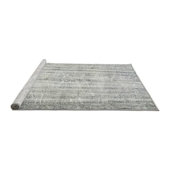 Sideview of Machine Washable Traditional Dark Gray Rug, wshtr3434