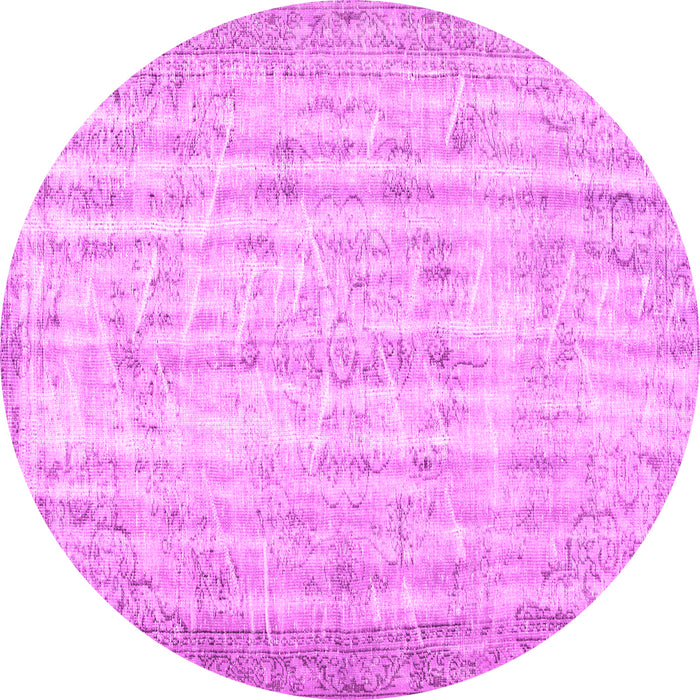 Round Machine Washable Persian Pink Traditional Rug, wshtr3434pnk