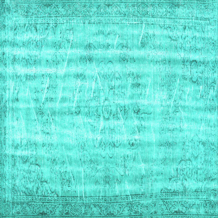 Square Machine Washable Persian Turquoise Traditional Area Rugs, wshtr3434turq